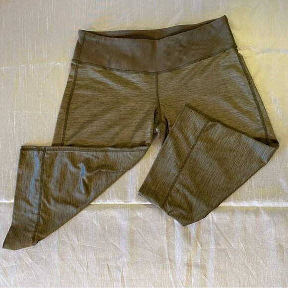 Lululemon Flow and Go Crop  Ladies 4 Heathered Moss Green - Picture 10 of 11